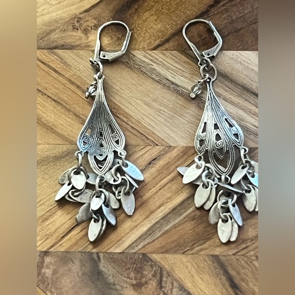 Elegant Silver Chandelier Earrings - Picture 4 of 4